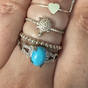 Lot of Sterling Silver Rings Size 7
